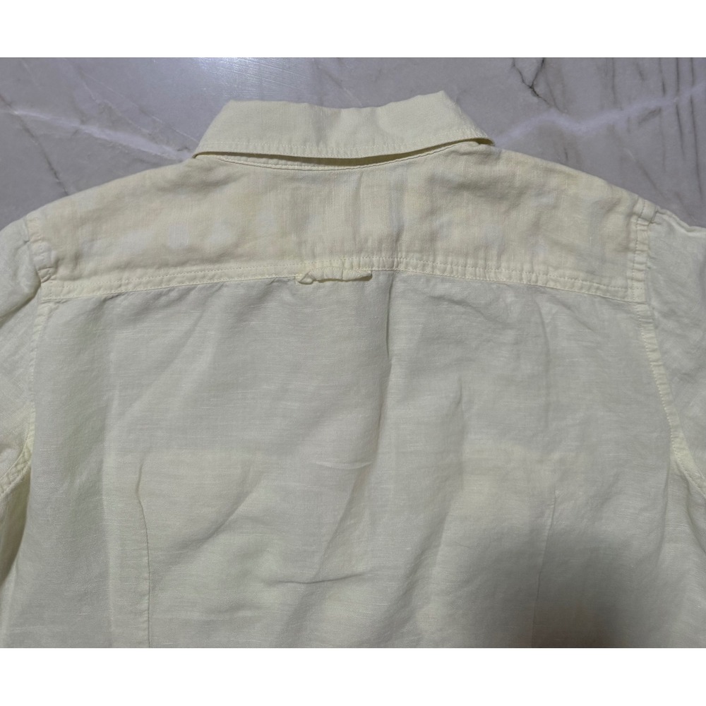 Banana Republic Soft Wash Butter Yellow Linen-Blend Button-Down Shirt Small - Picture 11 of 11